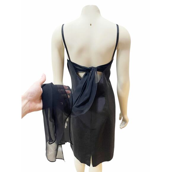 Douglas Hannant Insignia Little Black Dress Minimal Tor Back Sz 6 - Picture 6 of 10